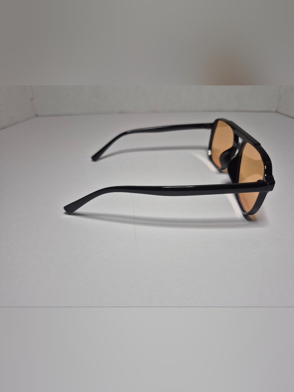 Black Frame Men's Sunglasses with Amber Lenses - Picture 2 of 4